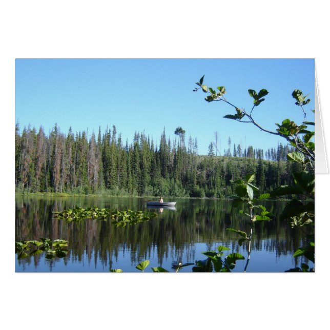 Reflection Waterlilies sjö fredliga bildsalm Hälsningskort (Framsidan Horizontal)