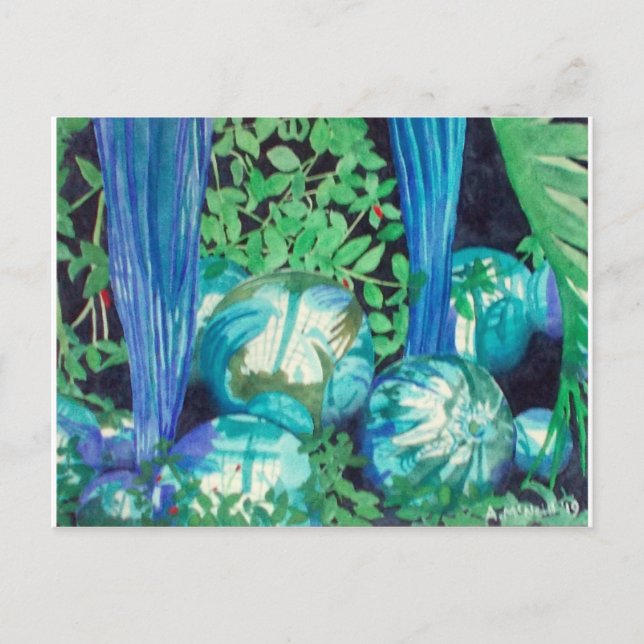 "Reflections 1" akvarellmålning vykort (Framsida)