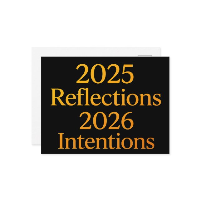 Reflections Intentions 2026 Gold Goal Planner  Helg Vykort (Fram/Back In Situ)
