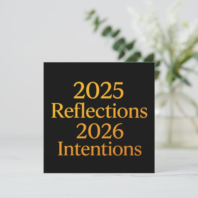 Reflections Intentions 2026 Gold Goal Planner  Julkort (Stående Fram)