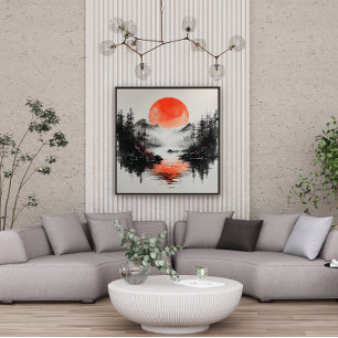 Reflective Canvas Zen Sjö Sol