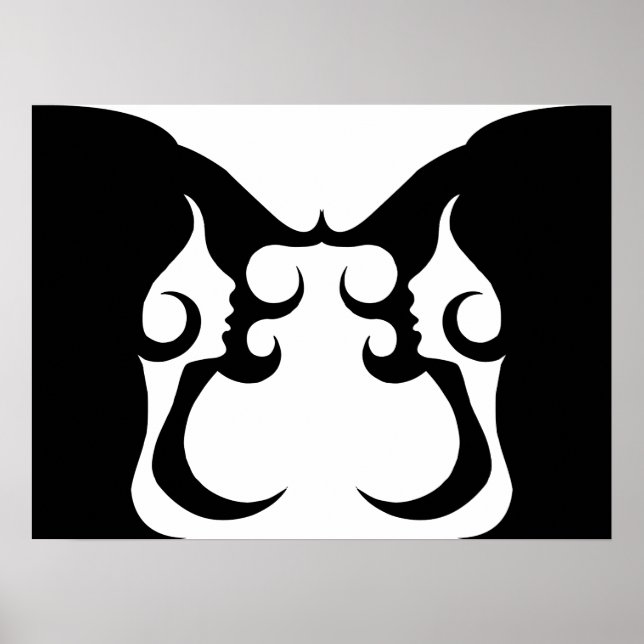 Reflective Deco Mod Woman Poster (Framsidan)