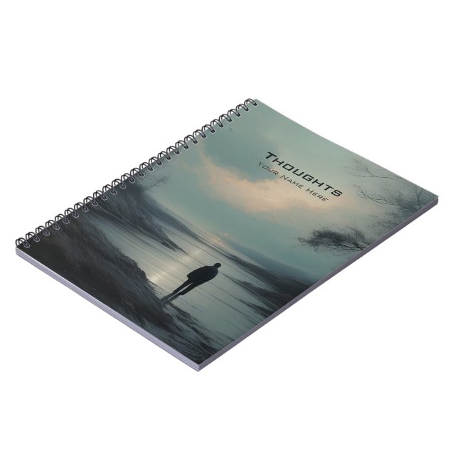 Reflective Solitude - Customizable Notebook Anteckningsbok (Vänstra Sidan)