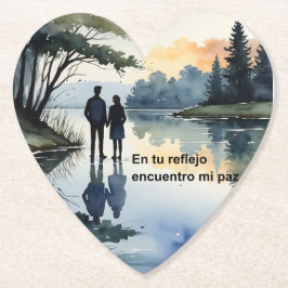 Reflejos en el Agua: Ilustración Minimalista en Ac Underlägg Papper