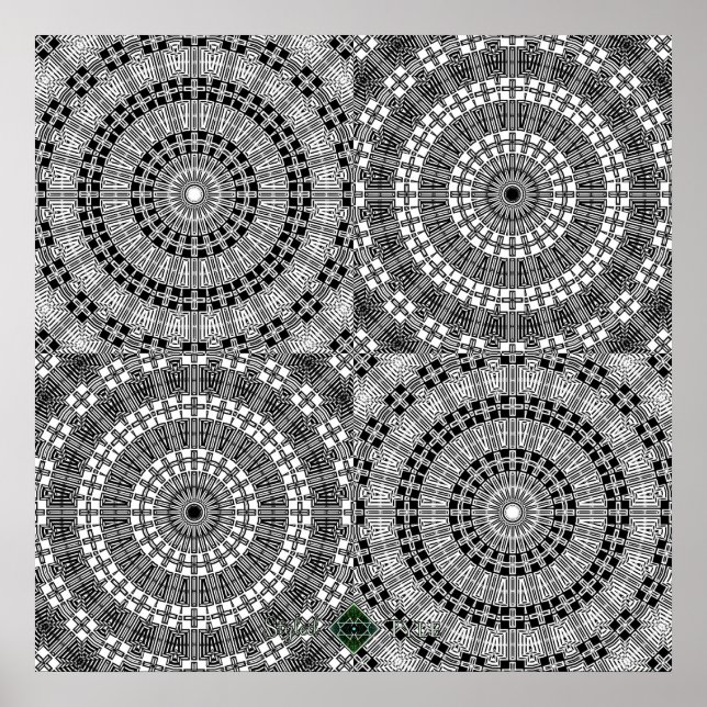 Reflektera Mandala-rutnät Poster (Framsidan)