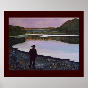 Reflektera på Missouriet River, fort Benton, Mt. Poster