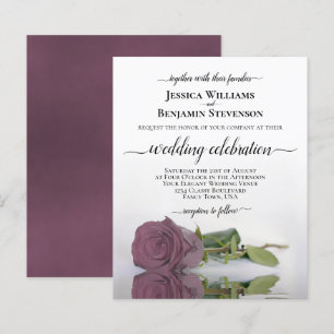 Reflekterande dammig mauve ros BUDGET Bröllopsinbj