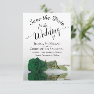 Reflekterande Emerald Grönt Ro Romantic Bröllop Spara Datumet