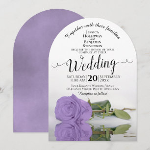 Reflekterande Lavender Lila Ro Elegant bröllop Inbjudningar