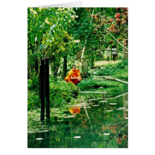 reflekterande munk, "Munk reflektion"(c) 2000 av M Hälsningskort (Framsidan)