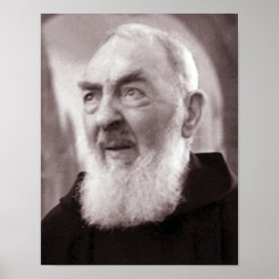 Reflekterande Padre Pio. Poster