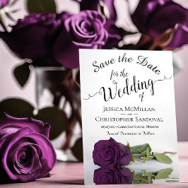 Reflekterande Plum Lila Ro Romantic Bröllop Spara Datumet