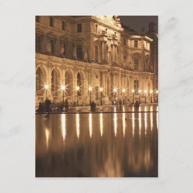 Reflekterande pool vid Louvre, Paris, Frankrike Vykort (Framsida)
