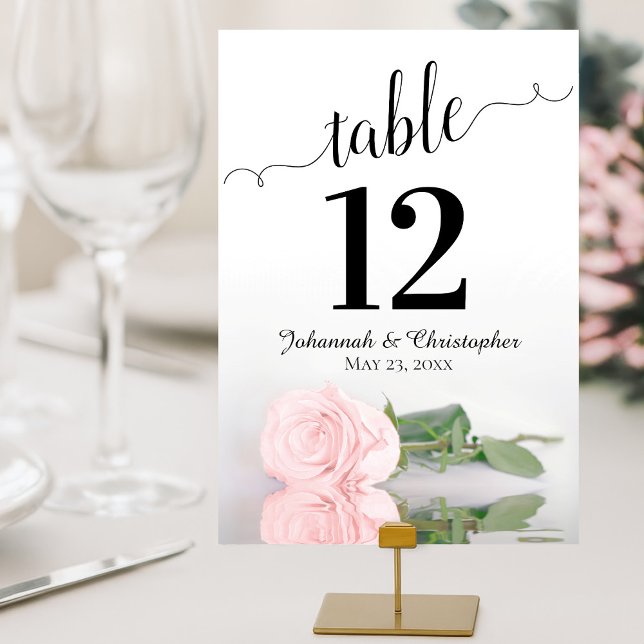 Reflekterande Rosa ros Elegant & Chic Bröllop Bordsnummer (Customize Each Card Individually)