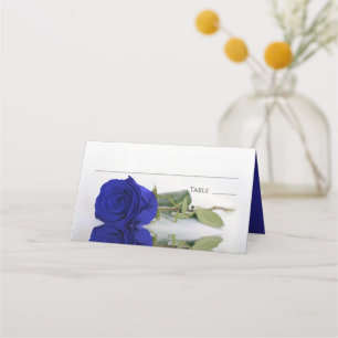 Reflekterande Royal Blue Ro Bröllop Skriva-in Placeringskort