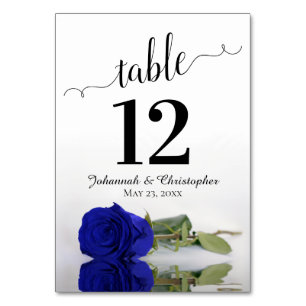 Reflekterande Royal Blue Ro Elegant bröllop Bordsnummer