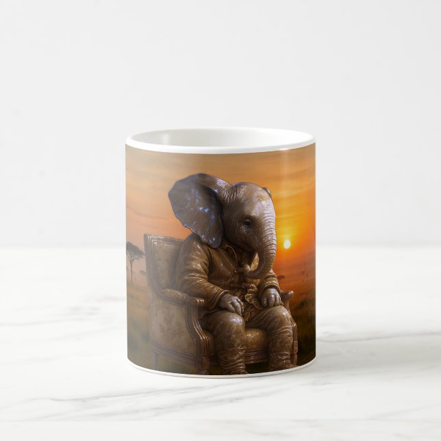 Reflekterande Safari Elefant Kaffemugg (Center)