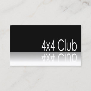 Reflekterande text - klubben 4x4 - Promovisitkort Visitkort