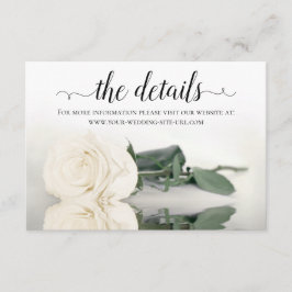 Reflekterar Vit ros Bröllop Information-webbplats Tilläggskort