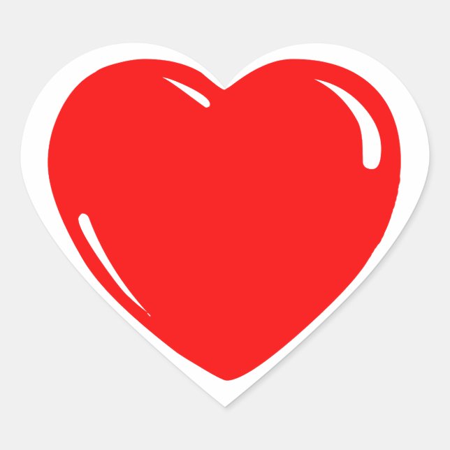 Reflektigt rött hjärta hjärtformat klistermärke (Framsida)