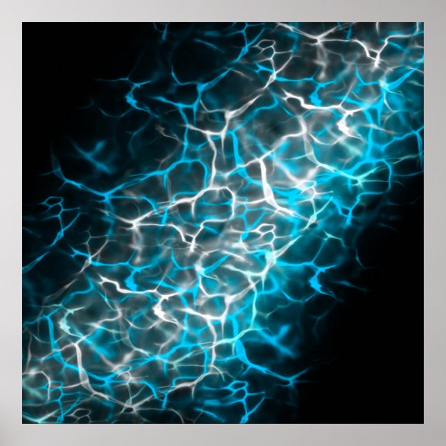 Reflektion av blå och vit Vatten Poster (Framsidan)