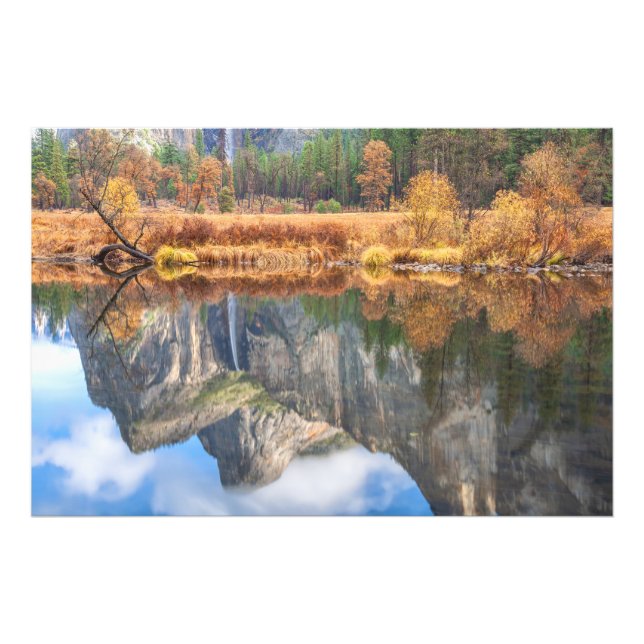 Reflektion av Bridalveil Falls Fototryck (Framsidan)