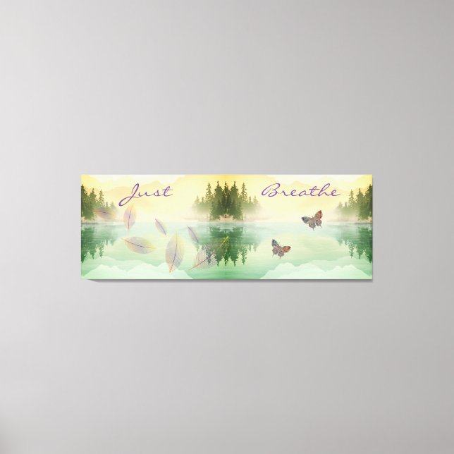 Reflektion av Citrus Mountain JUST BREATHE Canvastryck (Framsida)
