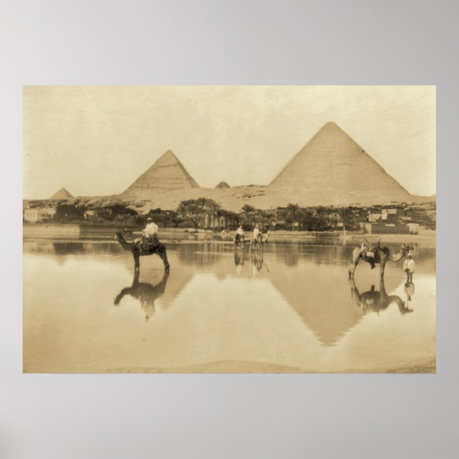 Reflektion av egyptiska pyramider poster (Framsidan)