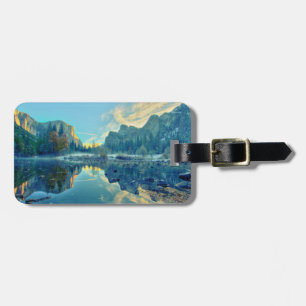 Reflektion av El Capitan och tre bröder Bagagebricka