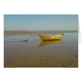 Reflektion av gult hälsningskort