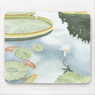 Reflektion av Koi Pond med fisk och lilier Musmatta