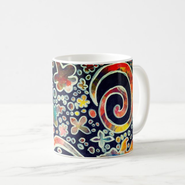 Reflektion av Ljus i nattetid Ursprunglig Abstrakt Kaffemugg (Framsida höger)