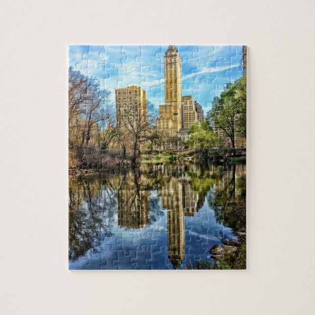 Reflektion av New York Skyline Pussel (Vertikal)