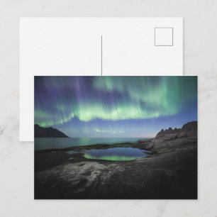 Reflektion av nordligt ljus vykort
