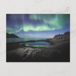 Reflektion av nordligt ljus vykort