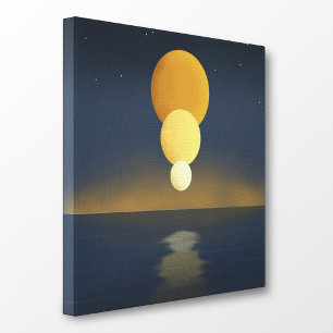 Reflektion av Serene Triple Måne Canvastryck