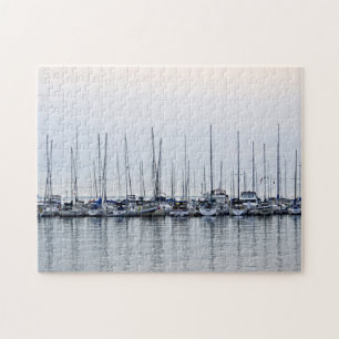 Reflektion av sjöbåtshamn - Bayfield, WI - 11 x 14 Pussel