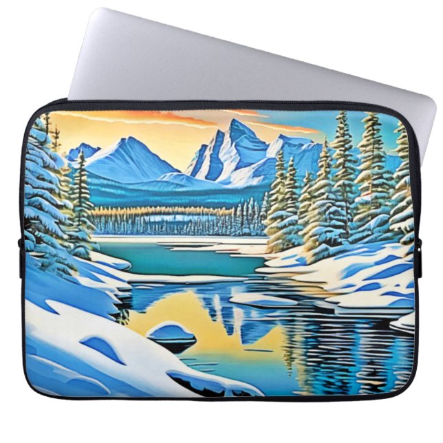 Reflektion av snö-berg laptop fodral (Framsidan)