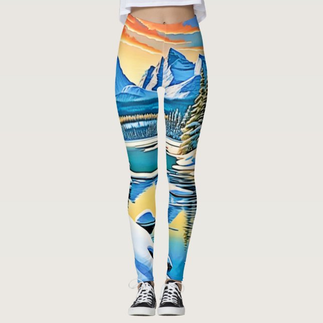 Reflektion av snö-berg leggings (Framsida)