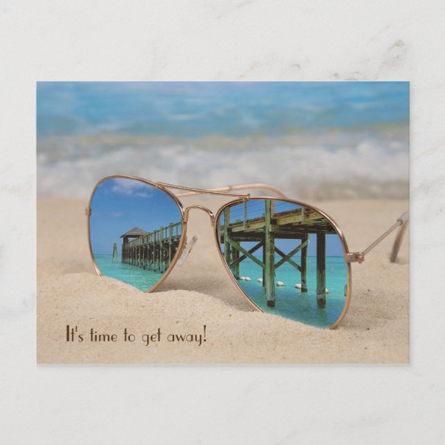 Reflektion av solglasögon för ventilationsresor vykort (Framsida)