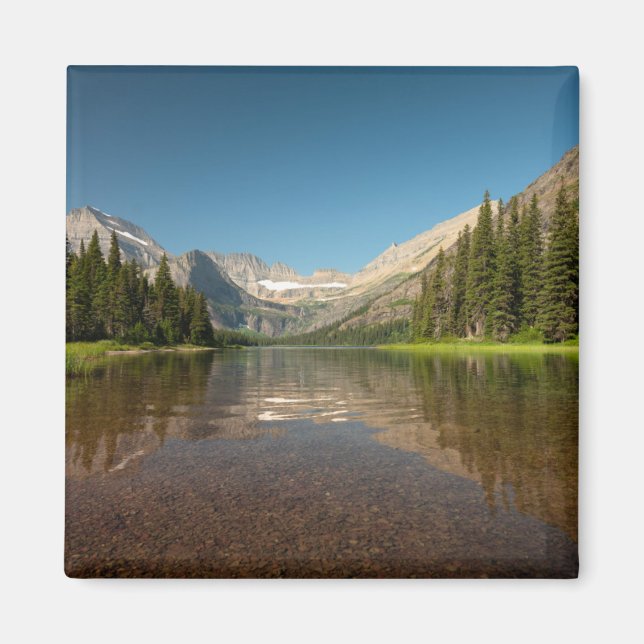 Reflektion av solnedgångsområde | Glacier national Magnet (Framsidan)