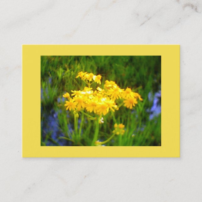 Reflektion av solrosblått Vatten Visitkort (Framsida)