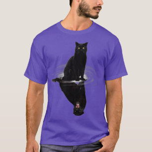 Reflektion av svarta katter ger Cat Lovers Cute Bl T Shirt