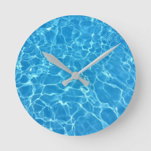 Reflektion av Vatten Ripples Swimming Bassäng Vat Rund Klocka