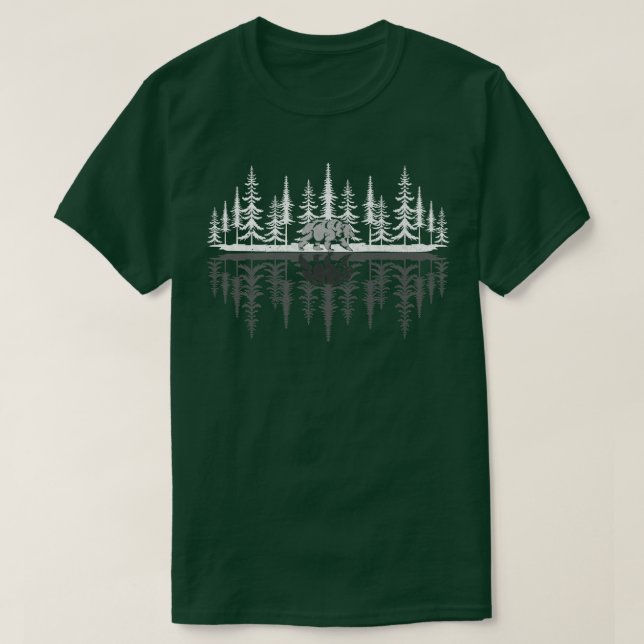 Reflektion av viltlevande djur i utomhusskogar i T T Shirt (Design framsida)