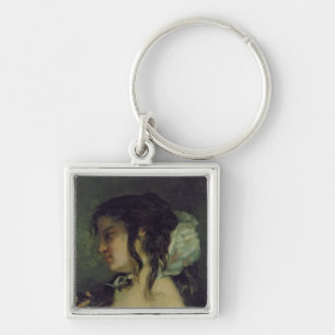 Reflektion, c.1864-66 fyrkantig silverfärgad nyckelring
