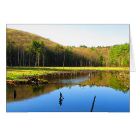 Reflektion från blå himmel hälsningskort