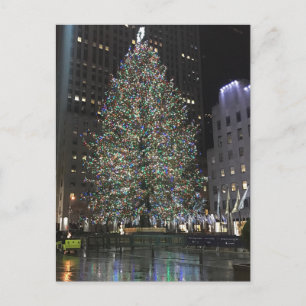 Reflektion från Rockefeller Centre NYC Julgran Helg Vykort