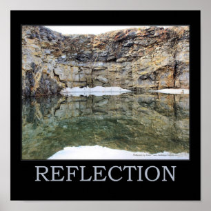 Reflektion från Sten i Vatten 3 inspirationell Poster