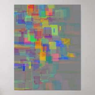 "Reflektion i Garden Pond" Geometric Abstrakt Art Poster